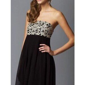 Lilly Pulitzer Jillie Silk Black Strapless Dress size 10